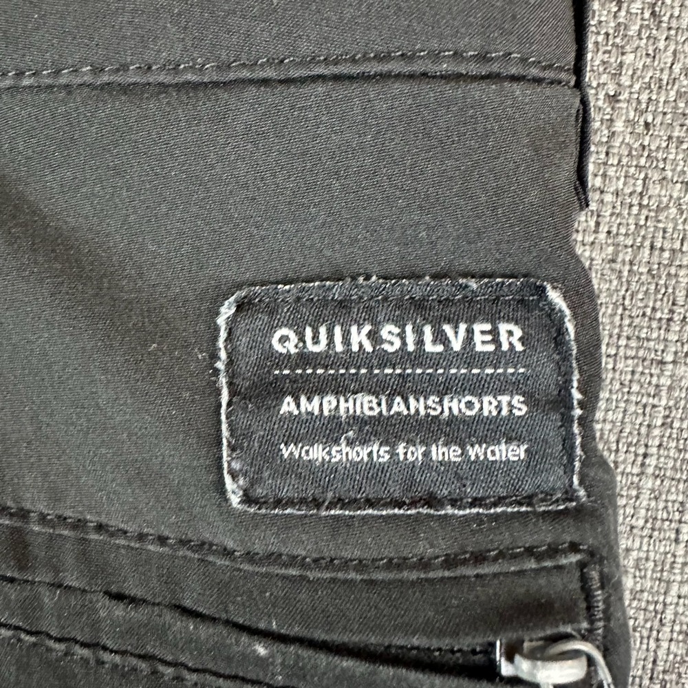 Quiksilver Amphibian Shorts Black 4 Way Stretch‎ Walkshorts Mens Size 34 - Picture 7 of 10